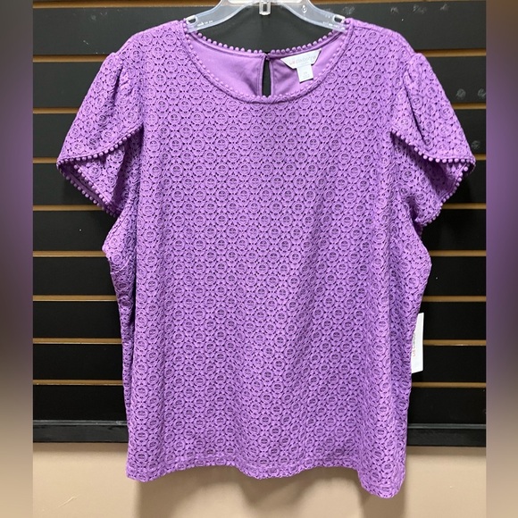 Liz Claiborne Purple Boxy Blouse - Picture 1 of 4
